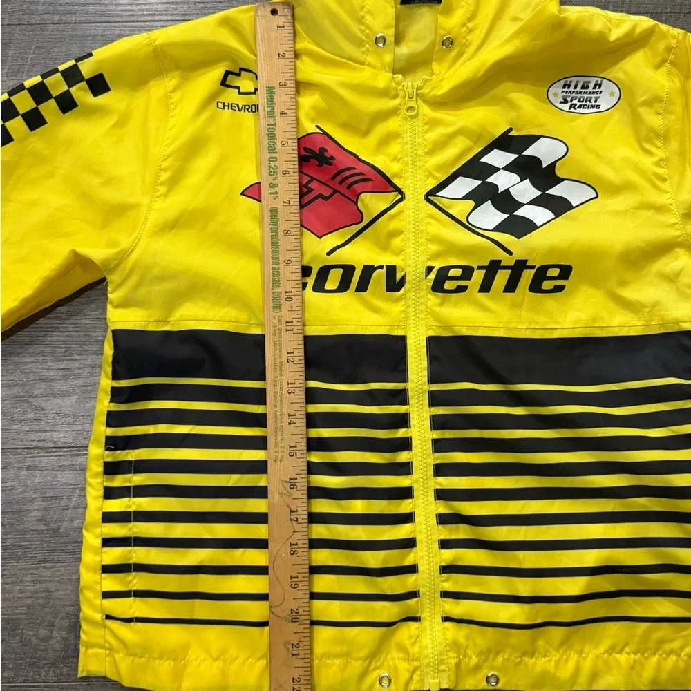 Chevy Corvette Wind Breaker Jacket Small Yellow Black Full Zip Chemistry - Picture 5 of 6